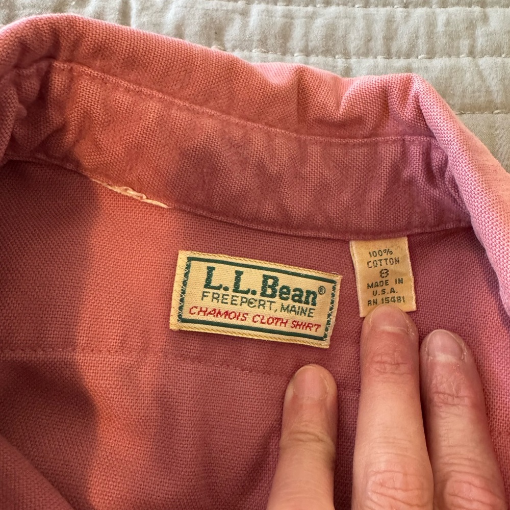 Vintage LL Bean Chamois Cloth Button Up Shirt Women's 8 Pink - Picture 2 of 8